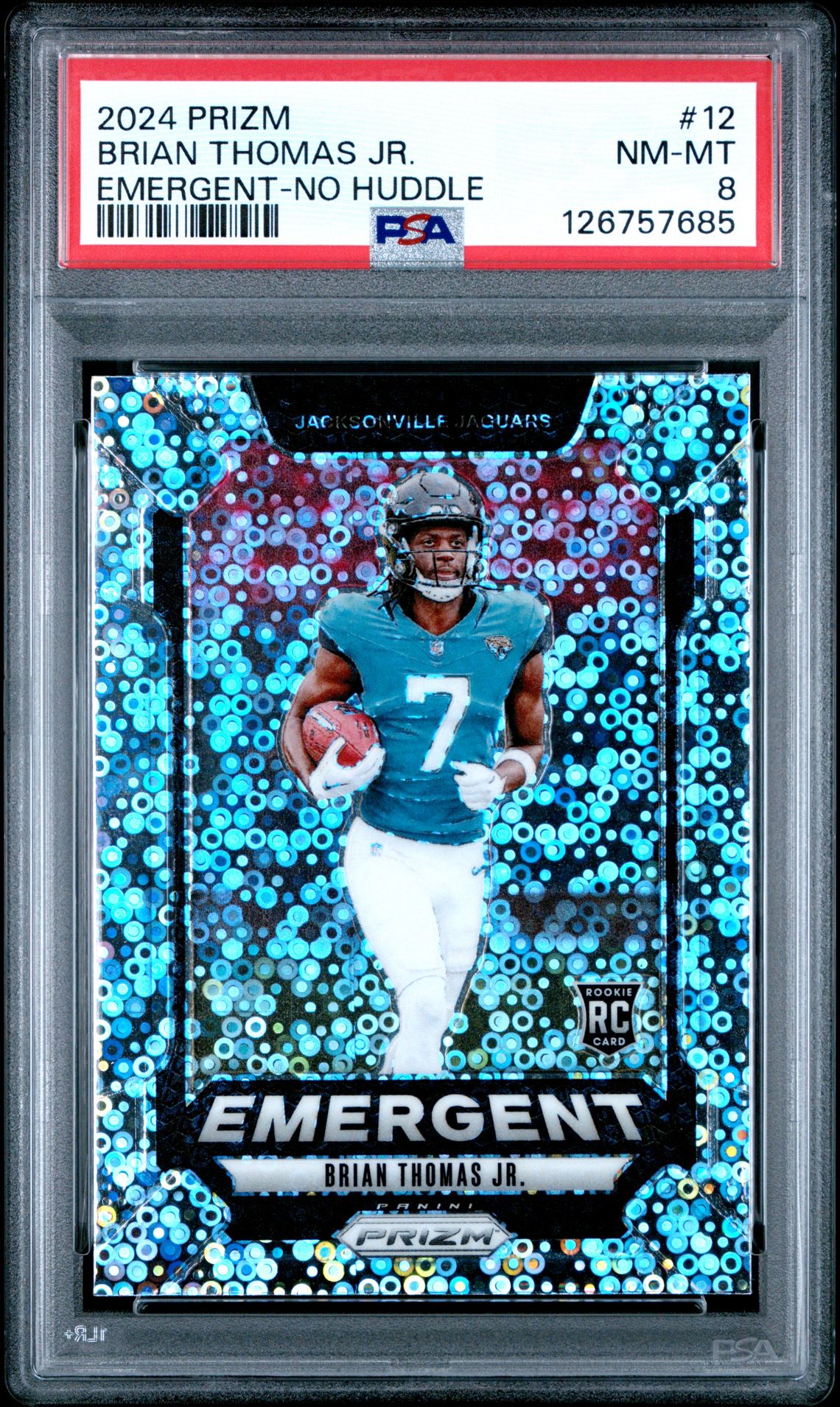 2024 Panini Prizm Emergent Brian Thomas Jr. #12 (Emergent-No Huddle) Nm-Mt 8 front