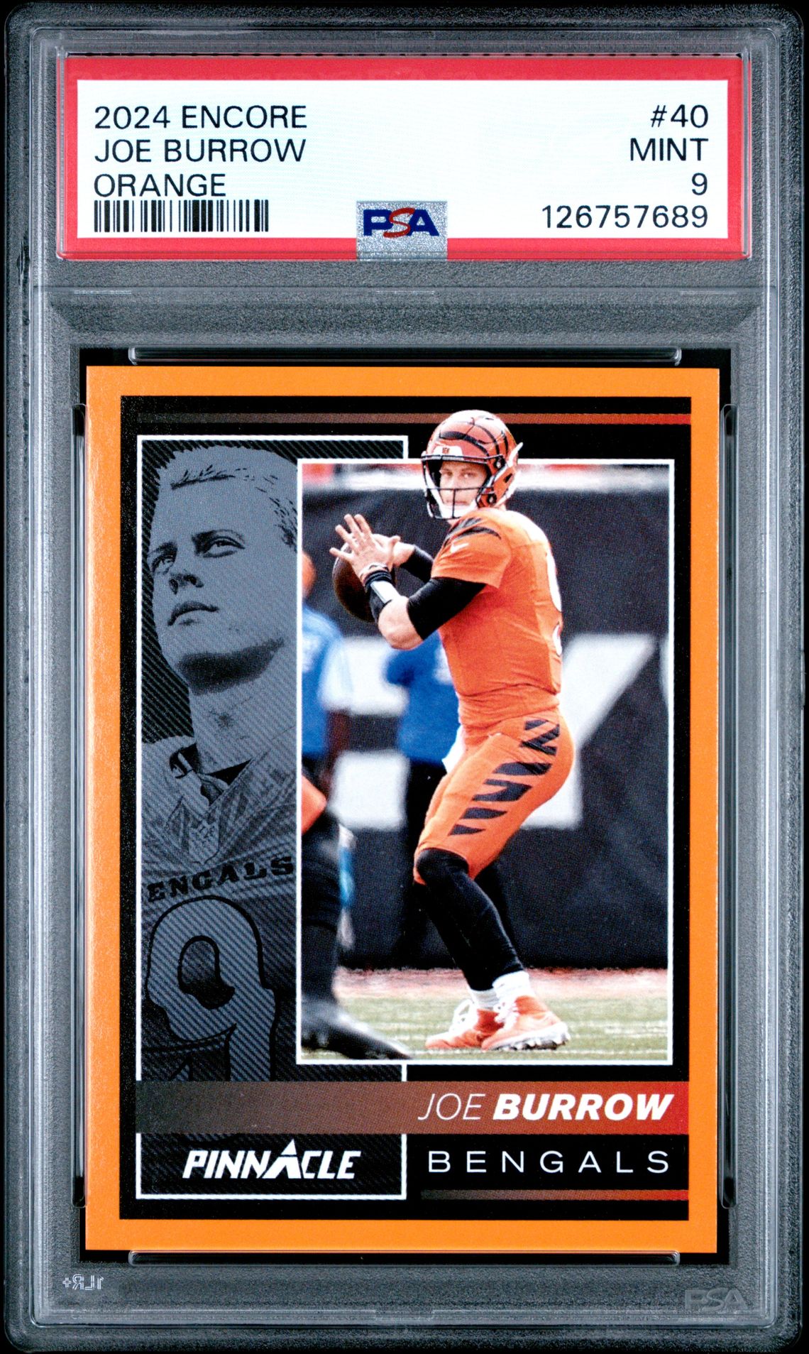 2024 Panini Encore Joe Burrow #40 (Orange) Mint 9 front