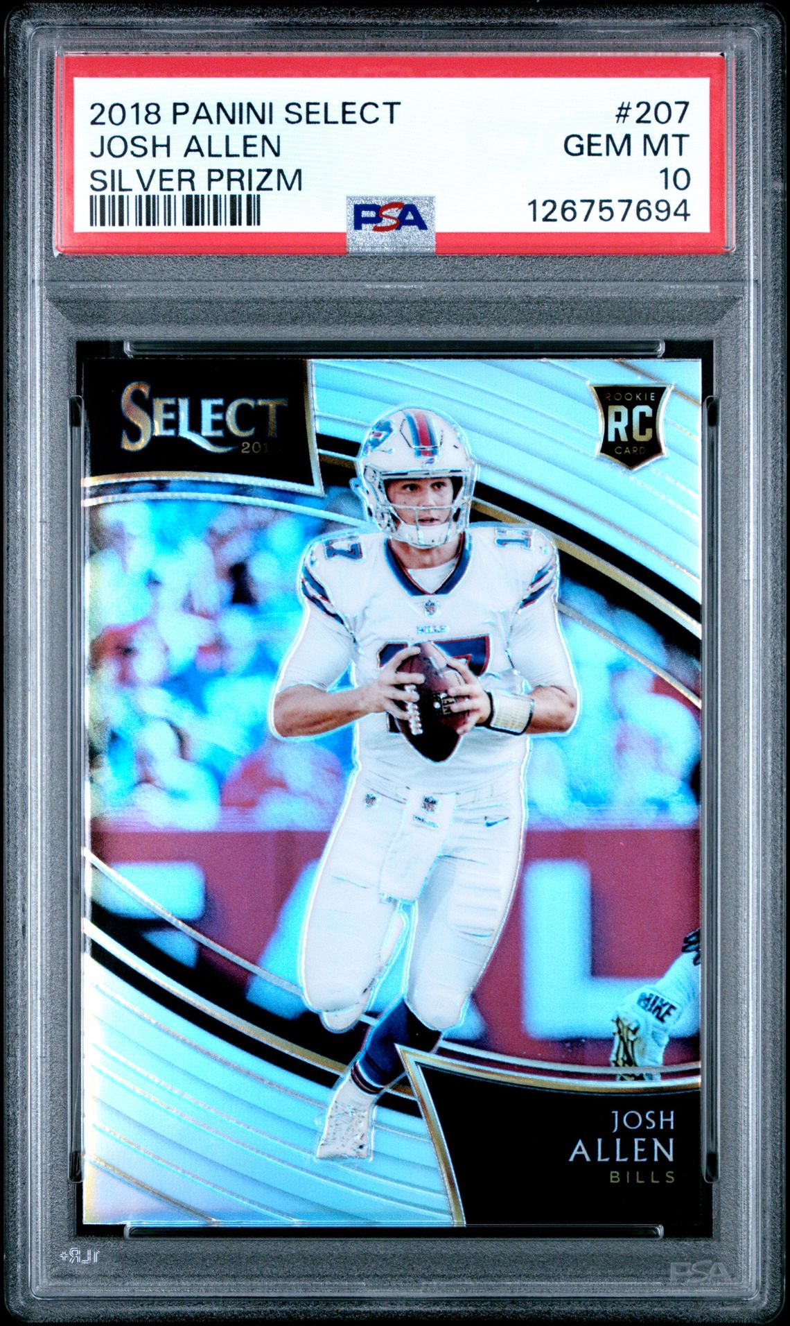 2018 Panini Select Josh Allen #207 (Silver Prizm) Gem Mt 10 front