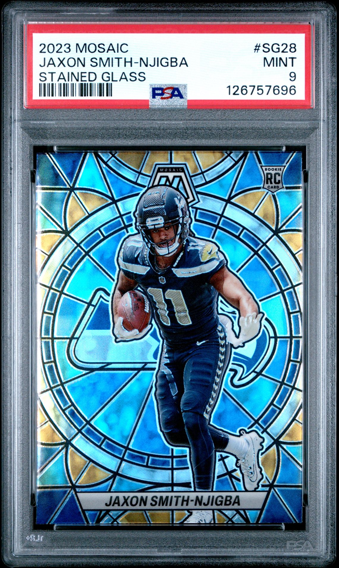 2023 Panini Mosaic Stained Glass Jaxon Smith-Njigba #Sg28 Mint 9 front