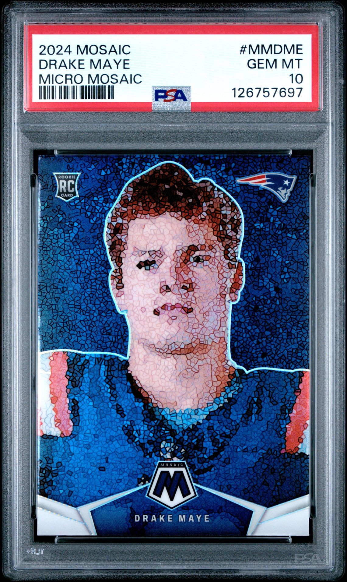 2024 Panini Mosaic Micro Mosaic Drake Maye #Mmdme Gem Mt 10 front