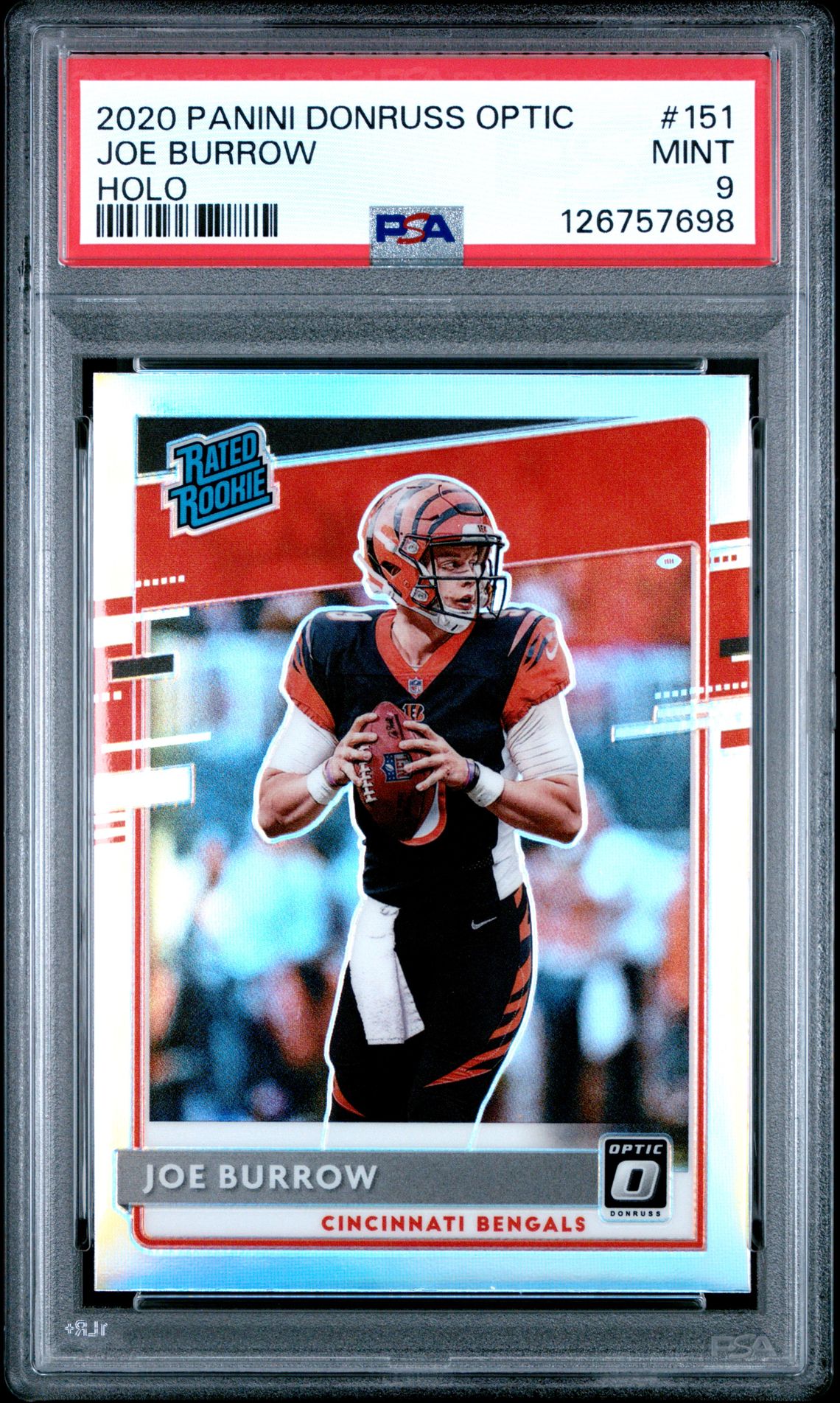 2020 Panini Donruss Optic Joe Burrow #151 (Holo) Mint 9 front