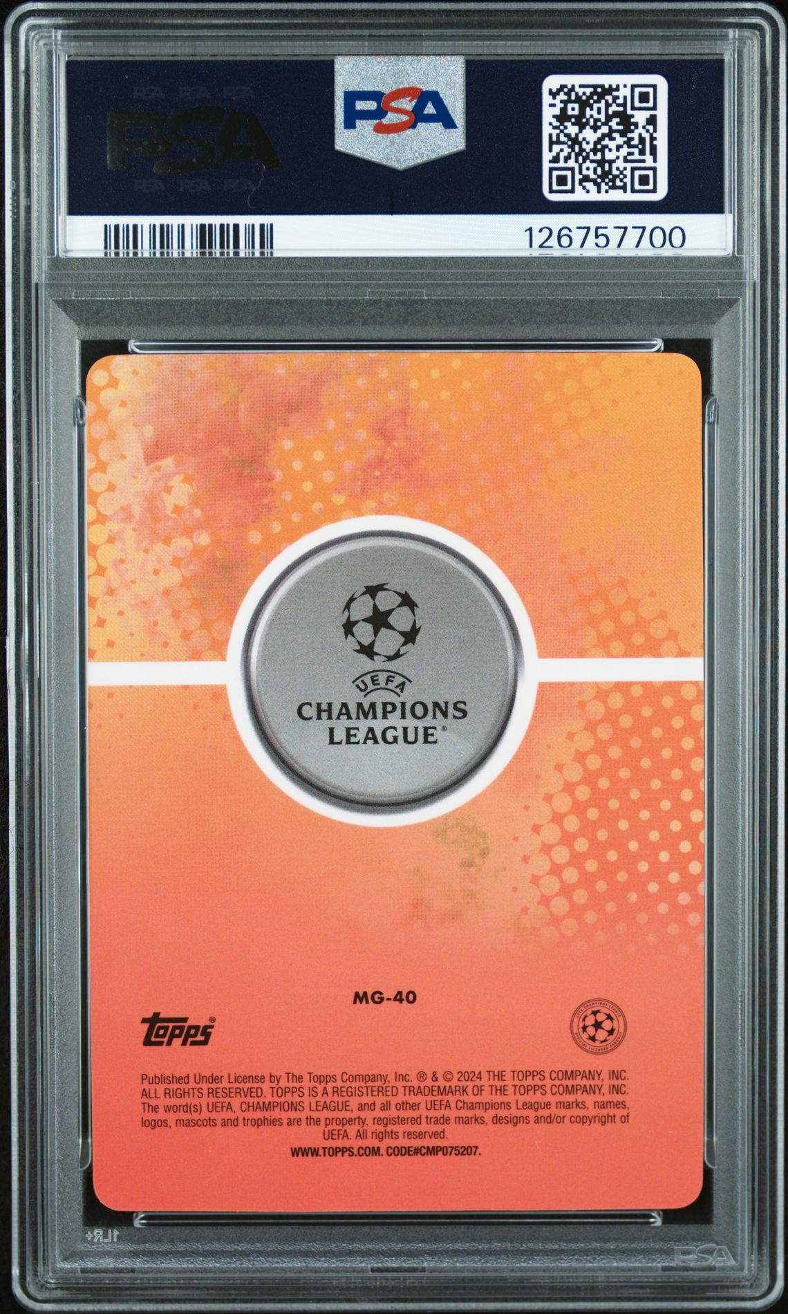 2023-24 Topps Merlin Uefa Club Competitions Merlin's Gamers Erling Haaland #Mg40 Nm-Mt 8 back