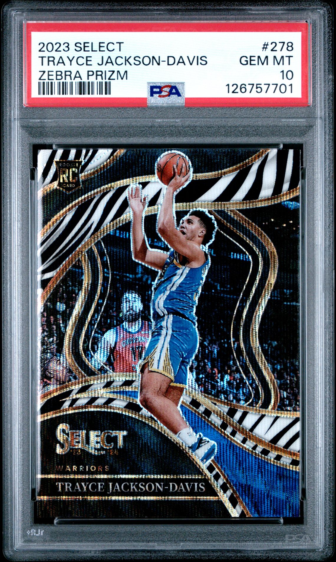 2023 Panini Select Trayce Jackson-Davis #278 (Zebra Prizm) Gem Mt 10 front