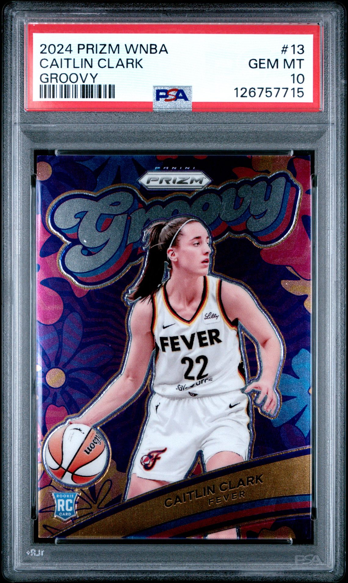 2024 Panini Prizm Wnba Groovy Caitlin Clark #13 Gem Mt 10 front