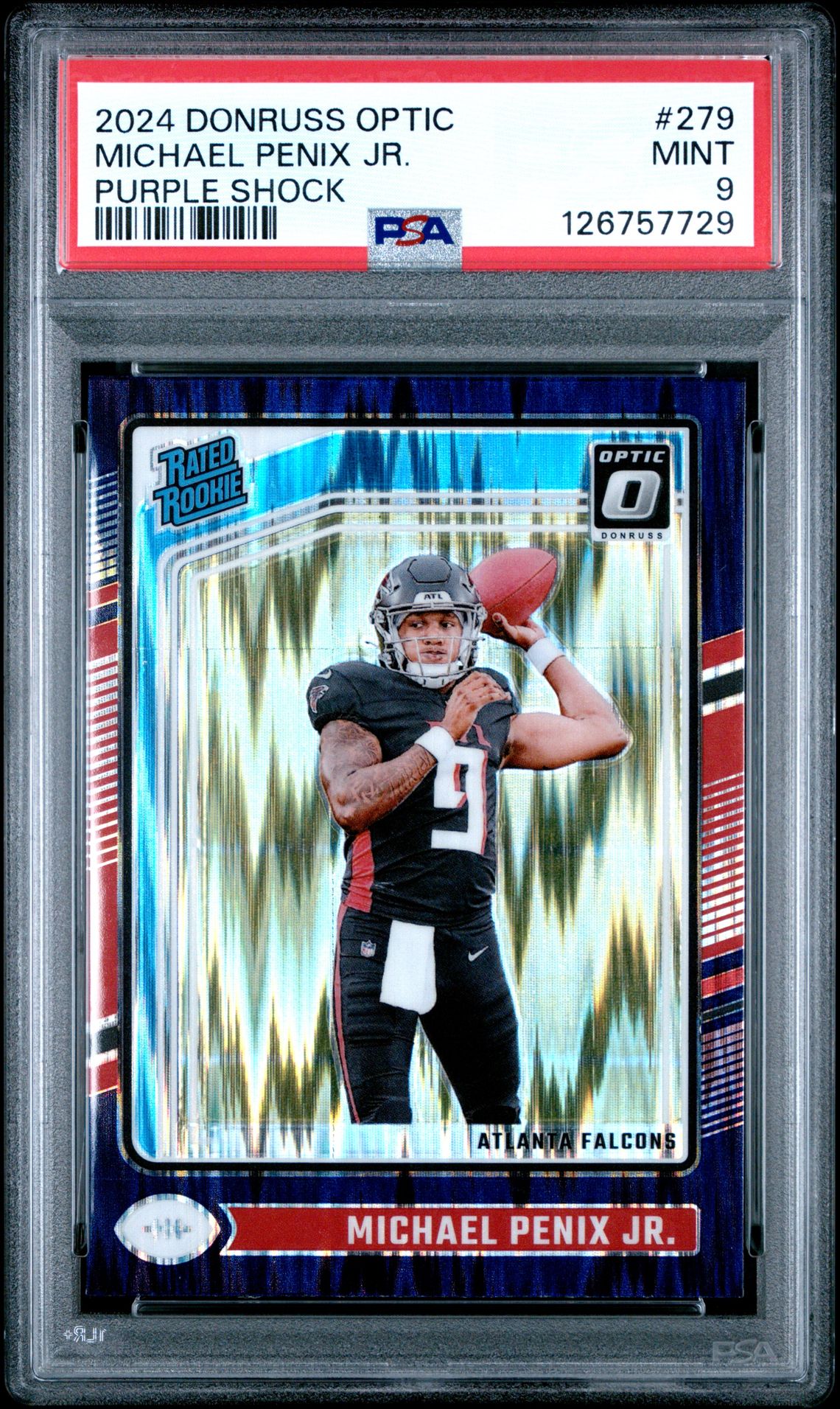 2024 Panini Donruss Optic Michael Penix Jr. #279 (Purple Shock) Mint 9 front