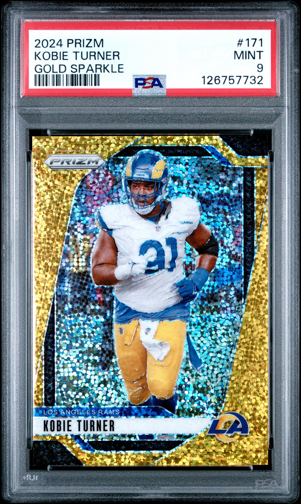 2024 Panini Prizm Kobie Turner #171 (Gold Sparkle) Mint 9 front