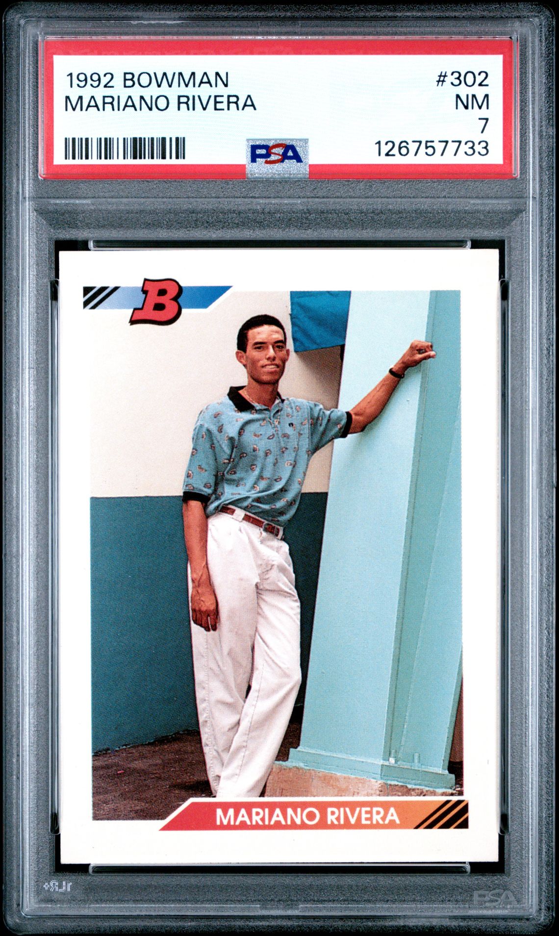 1992 Bowman Mariano Rivera #302 Nm 7 front