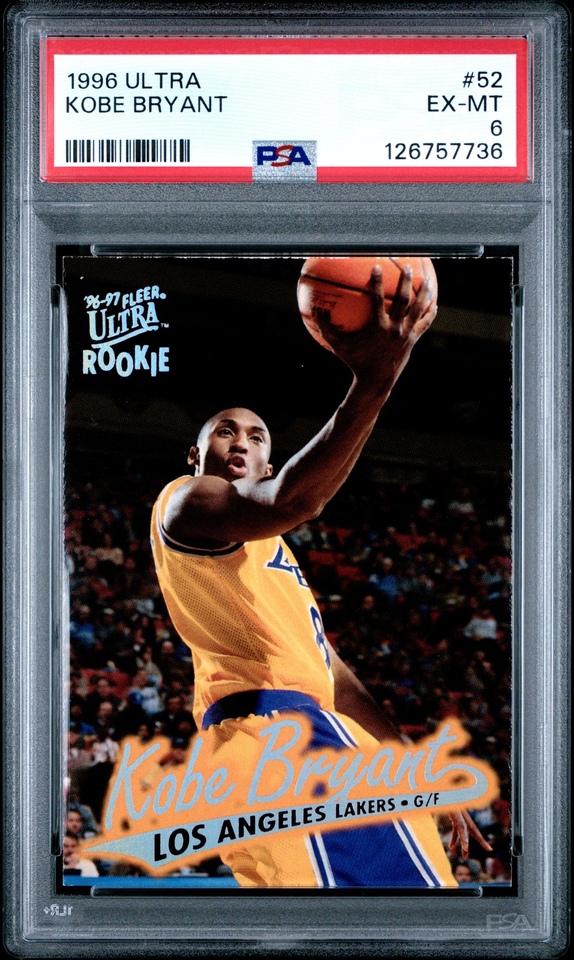 1996 Ultra Kobe Bryant #52 Ex-Mt 6 front
