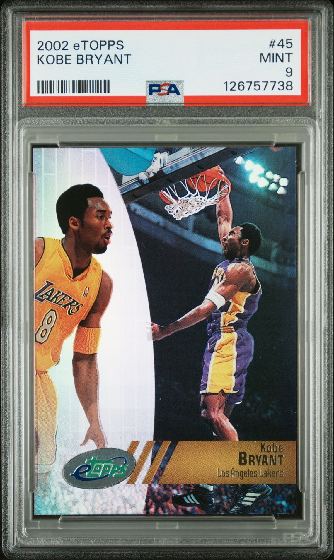 2002 Etopps Kobe Bryant #45 Mint 9 front