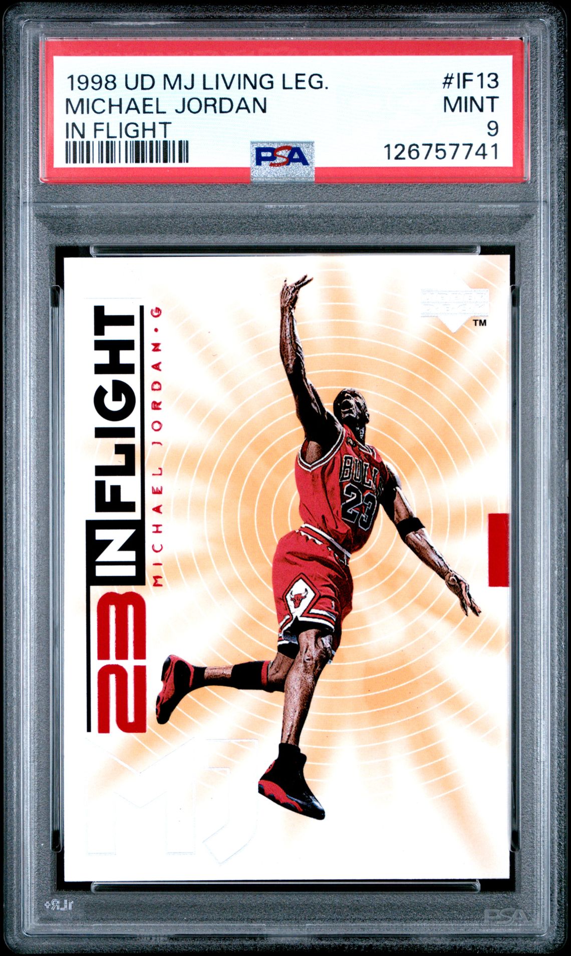 1998 Upper Deck Mj Living Legend In Flight Michael Jordan #If13 (In Flight) Mint 9 front