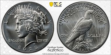 2025 $1 Peace Dollar First Strike MS70