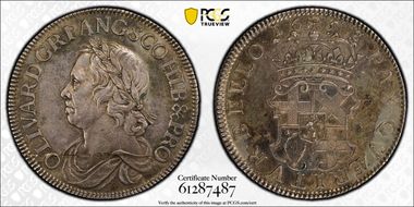 1658/7 Crown S-3226 Cromwell Modified Die Crack MS63