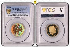 2004 $1 Holographic Kangaroos PR68DCAM