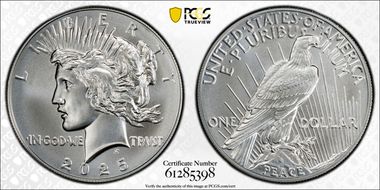 2025 $1 Peace Dollar MS70