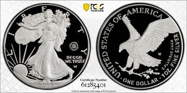 2025-W $1 Silver Eagle w/ U.S. Army Privy 250th Anniversary PR69DCAM