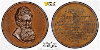 1859 AE Medal John Brown Memorial, 57mm MS64