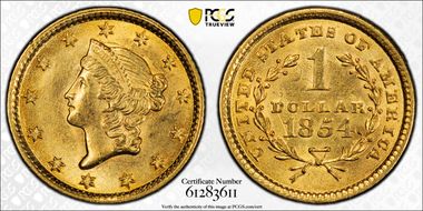 1854 G$1 Type 1 MS63