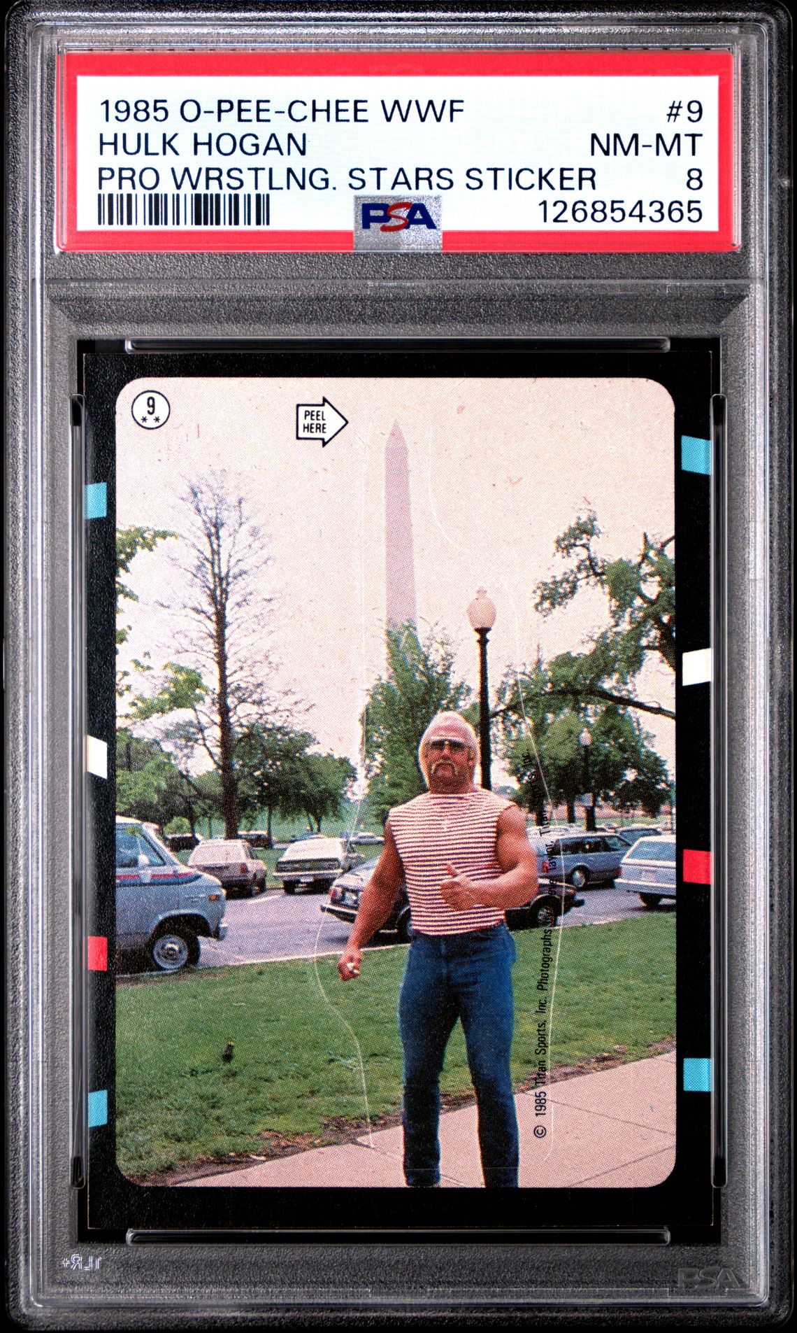 1985 O-Pee-Chee O-PEE-CHEE WWF PRO WRESTLING STARS STICKER PRO WRSTLNG. STARS STICKER #9 Hulk Hogan front
