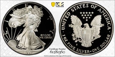1987-S $1 Silver Eagle PR69DCAM