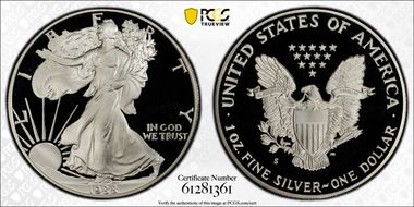 1988-S $1 Silver Eagle PR69DCAM