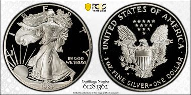 1989-S $1 Silver Eagle PR69DCAM