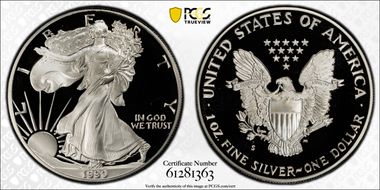 1990-S $1 Silver Eagle PR69DCAM