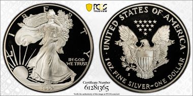 1992-S $1 Silver Eagle PR69DCAM