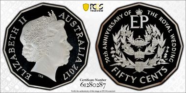 2017 50C Royal Wedding 70th Ann. Ag PR69DCAM