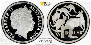 2009 $1 Silver PR70DCAM