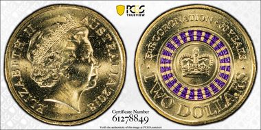 2018 $2 Queen's Coronation Colorized 30th Ann. $2 Coin MS66