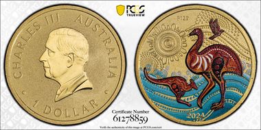 2024-P125 $1 Kalkadoon Dreaming Colorized MS70