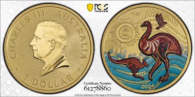 2024-P125 $1 Kalkadoon Dreaming Colorized MS70