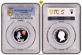 2024 $1 Bluey Ag Colorized PR70DCAM