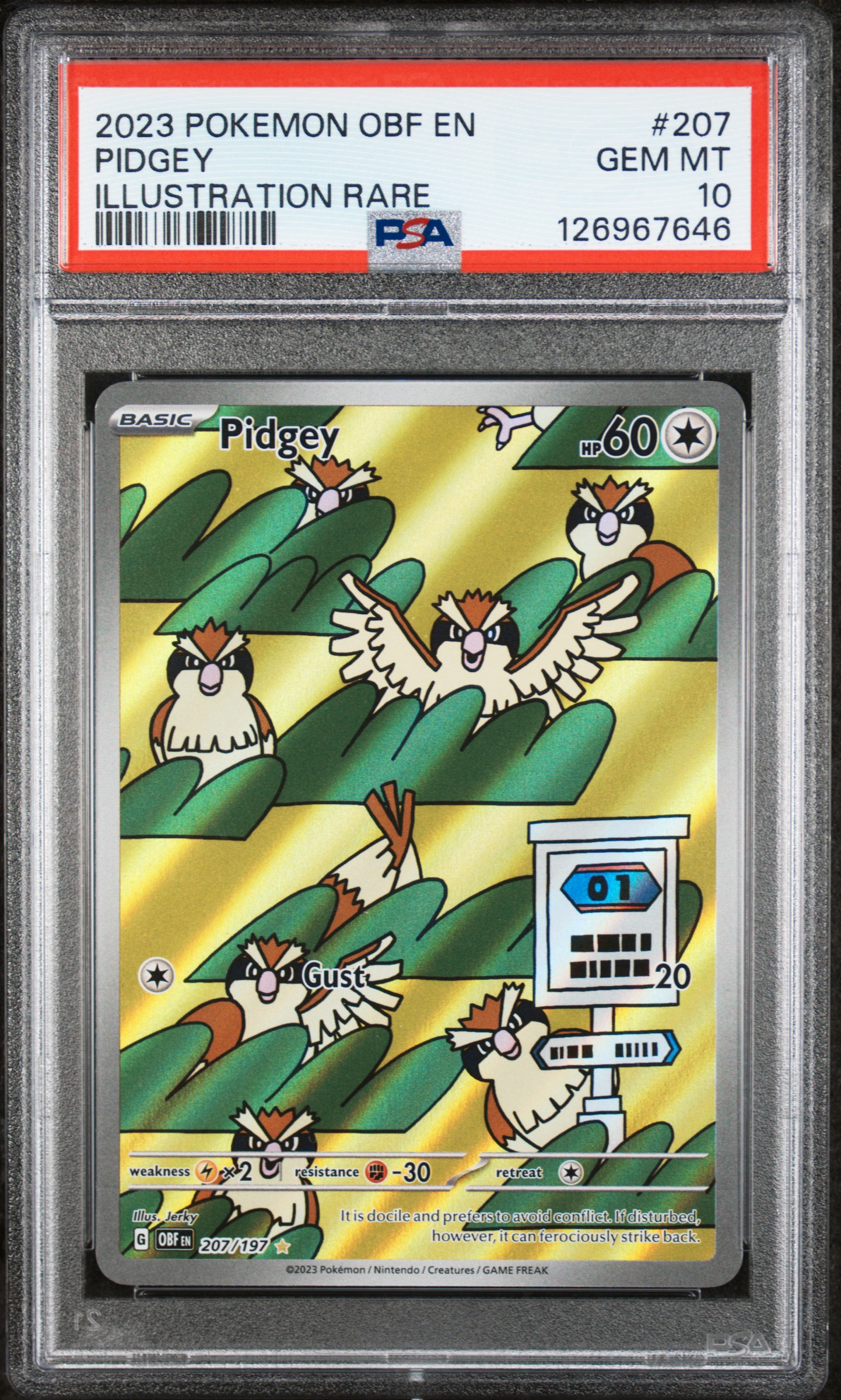 2023 #207 Pidgey PSA 10 Obf EN-Obsidian Flames