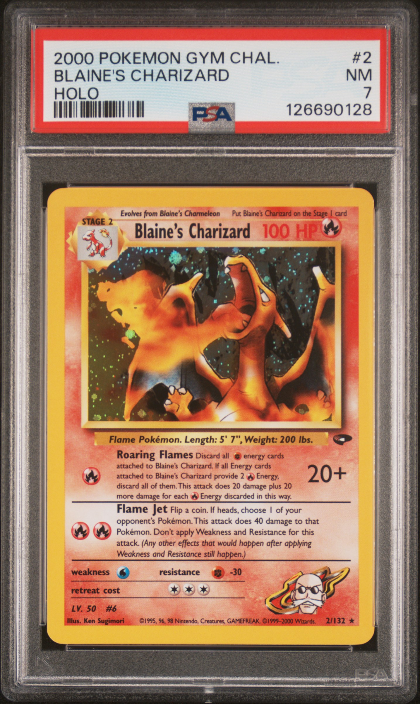2000 #2 Blaine's Charizard PSA 7 Gym Challenge
