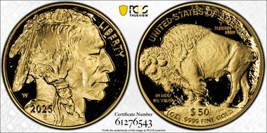 2025-W $50 American Buffalo .9999 Fine Gold First Strike PR70DCAM