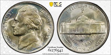 1945-P 5C MS66FS