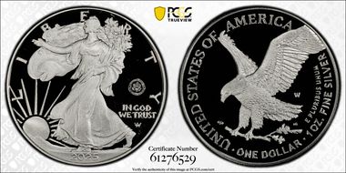 2025-W $1 Silver Eagle w/ U.S. Army Privy 250th Anniversary PR69DCAM