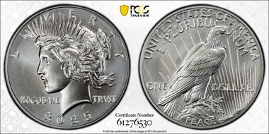 2025 $1 Peace Dollar MS70