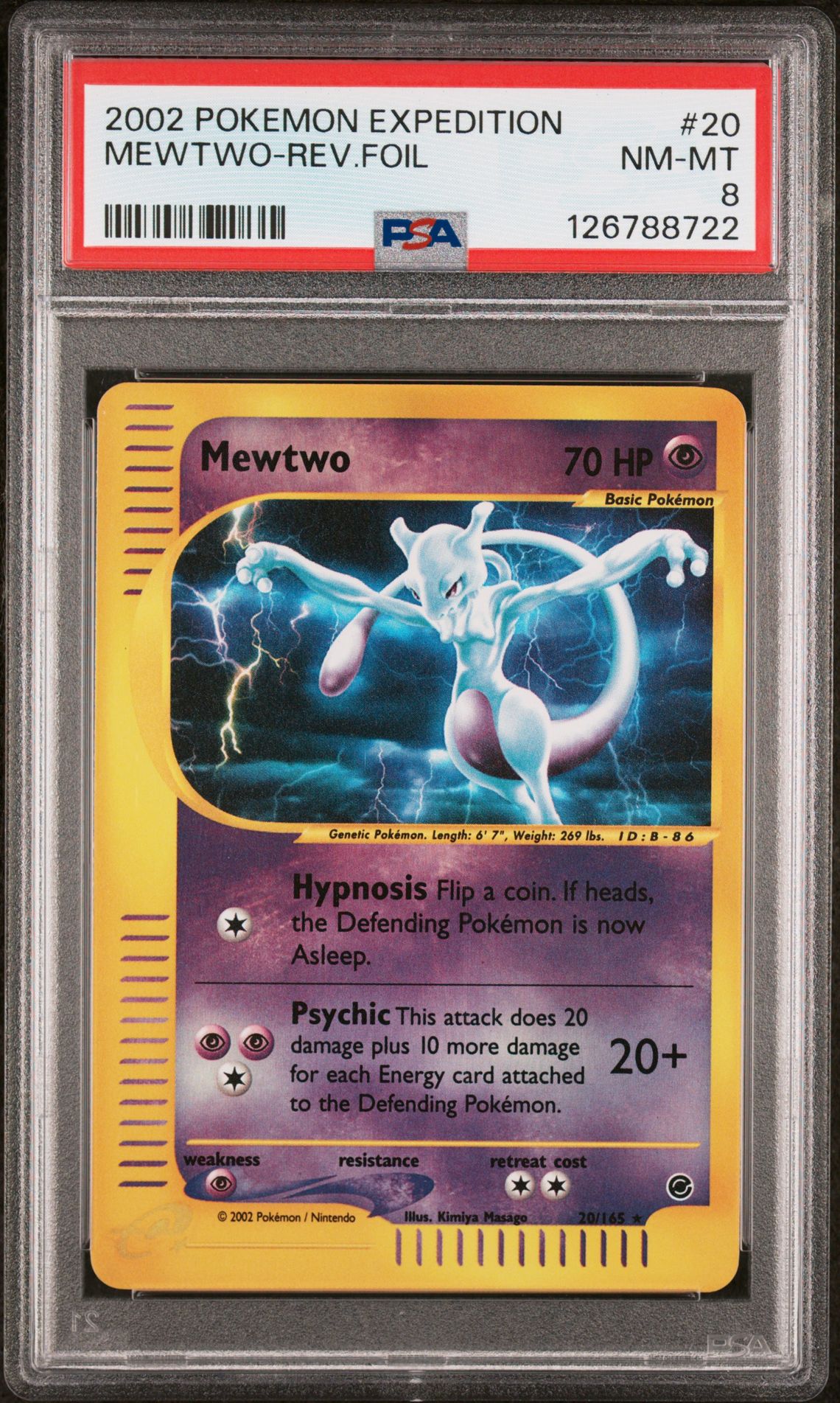 2002 Pokemon POKEMON EXPEDITION #20 Mewtwo-Rev.Foil front