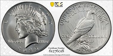 2025 $1 Peace Dollar First Strike MS70