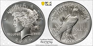 2025 $1 Peace Dollar MS70