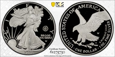 2025-W $1 Silver Eagle w/ U.S. Army Privy 250th Anniversary PR69DCAM