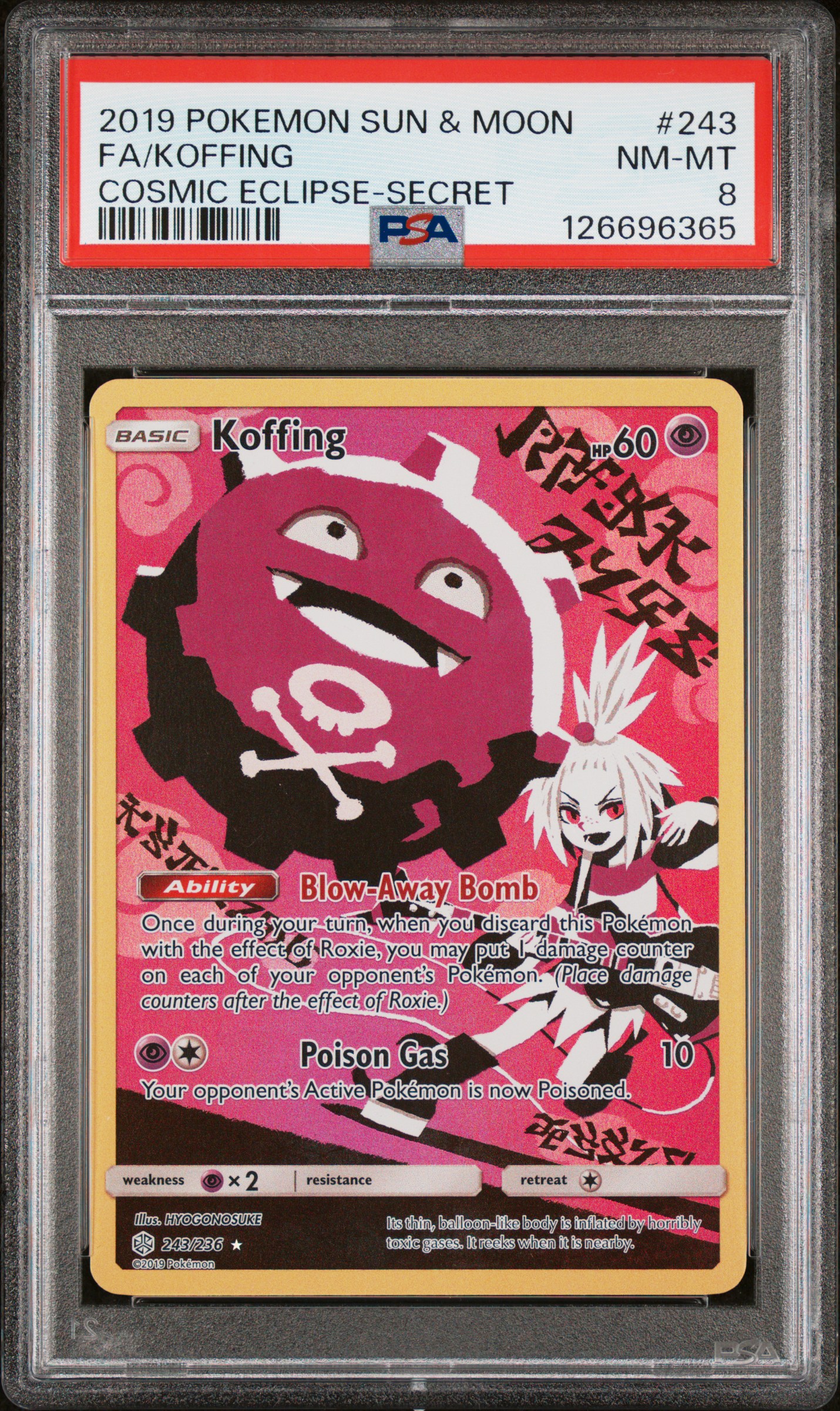 2019 #243 Full Art/Koffing PSA 8 Sun & Moon Cosmic Eclipse