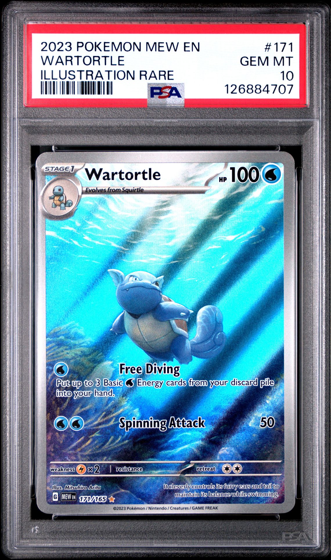 2023 Pokemon Mew En-151 Wartortle #171 (Illustration Rare) Gem Mt 10 front
