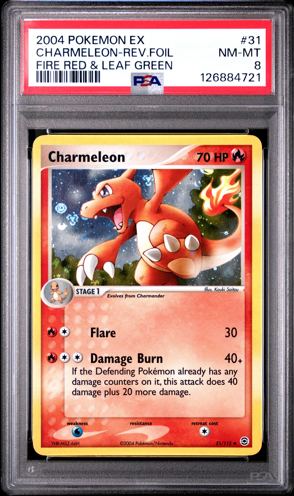 2004 Pokemon Ex Fire Red & Leaf Green Charmeleon-Rev.foil #31 (Fire Red & Leaf Green) Nm-Mt 8 front
