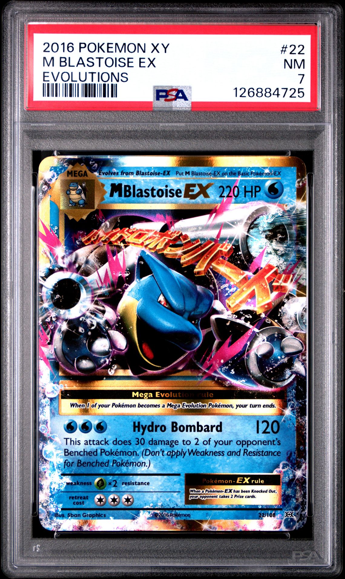 2016 Pokemon Xy Evolutions M Blastoise Ex #22 (Evolutions) Nm 7 front