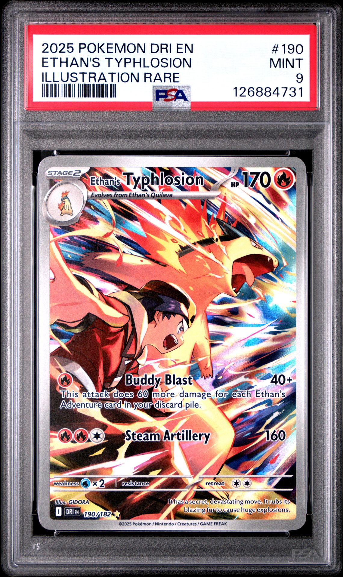 2025 Pokemon Dri En-Destined Rivals Ethan's Typhlosion #190 (Illustration Rare) Mint 9 front