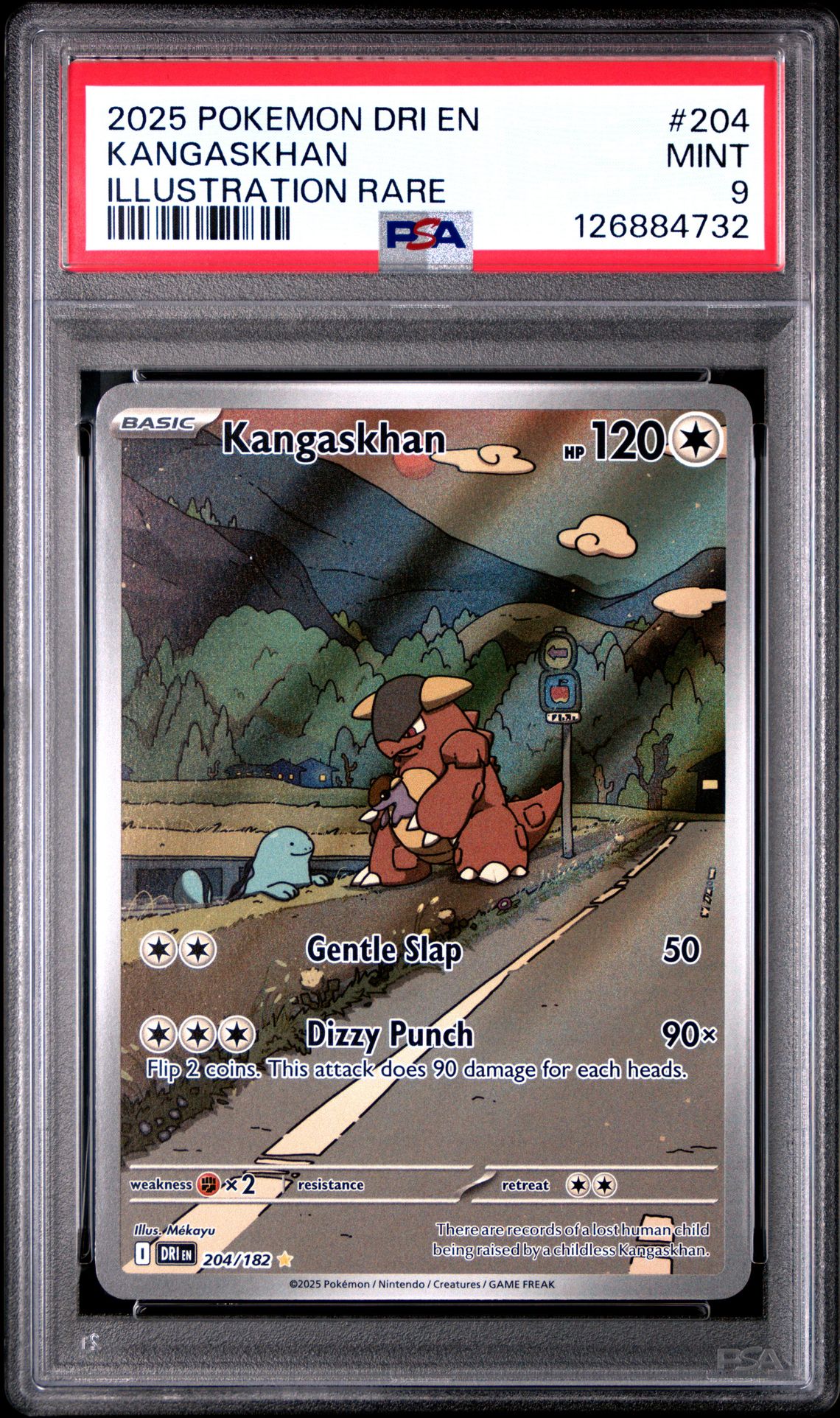 2025 Pokemon Dri En-Destined Rivals Kangaskhan #204 (Illustration Rare) Mint 9 front